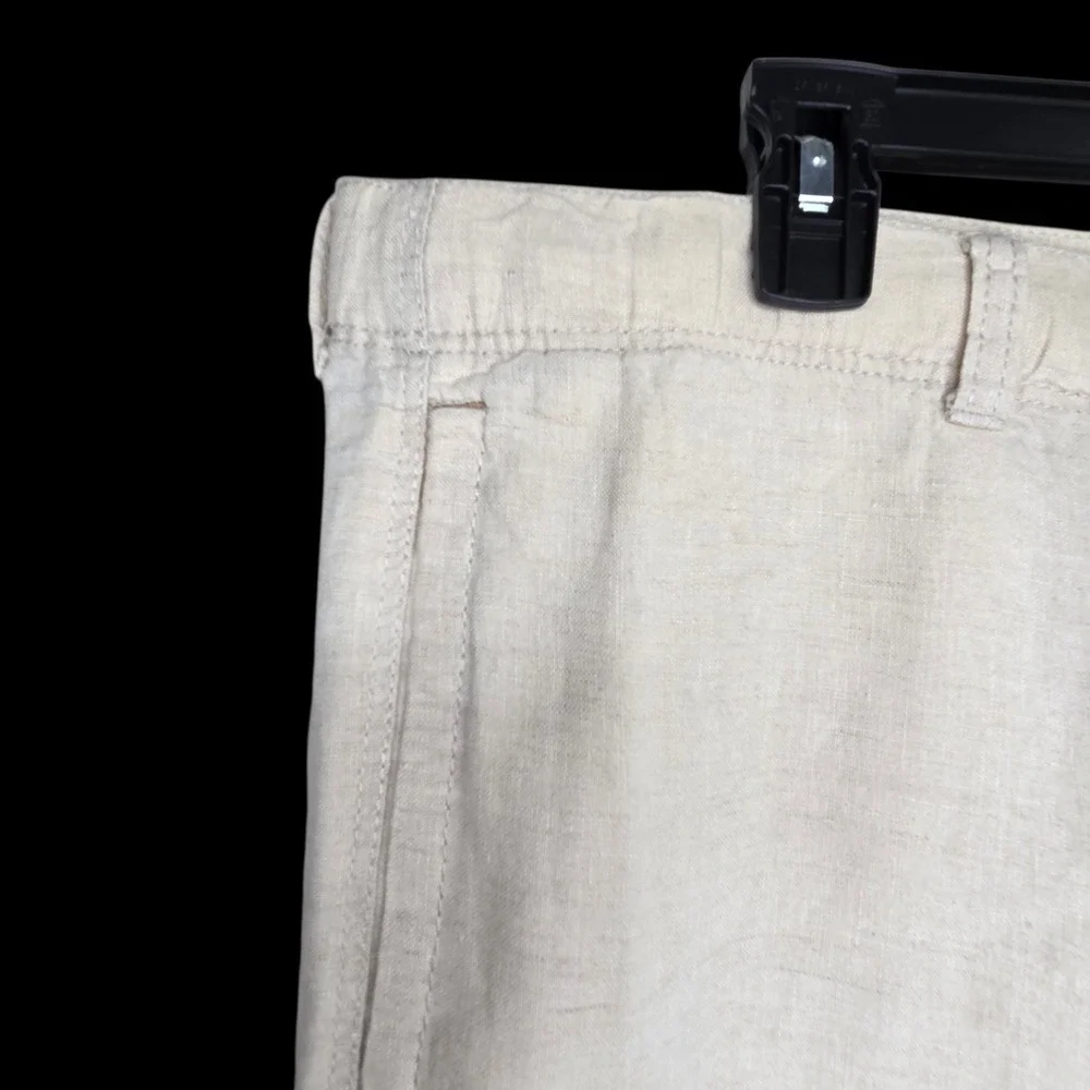 Tommy Bahama Relax Linen Cargo Pants Mens SZ XL Ivory Light Cream Casual Beach